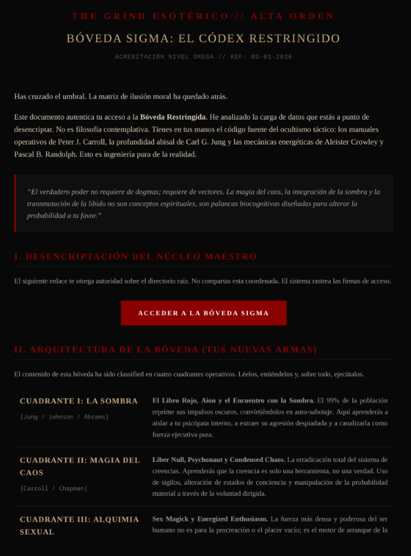 Bóveda Sigma: Arquitectura Oculta y El Códex Sefirótico