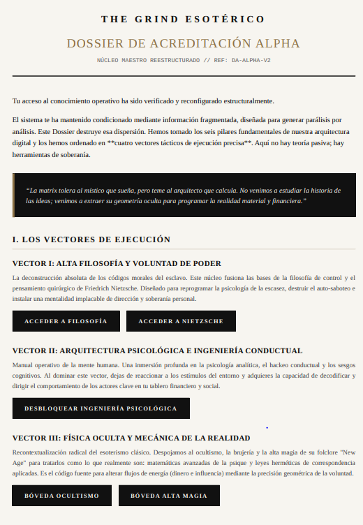 Acreditación Alpha: El Núcleo Maestro